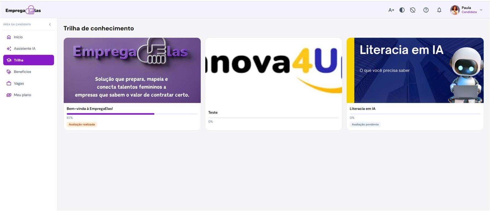 tela empregaelas trilhas